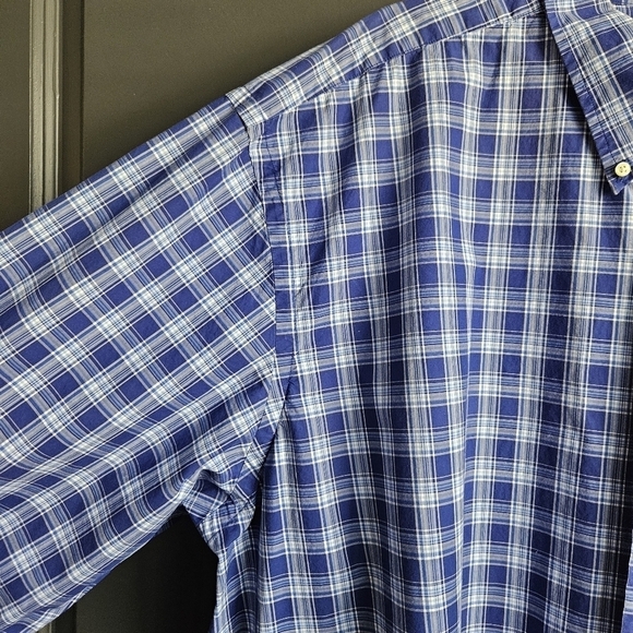 Ralph Lauren Mens Button Down Navy Plaid Shirt Sz 3XLT - Picture 5 of 11